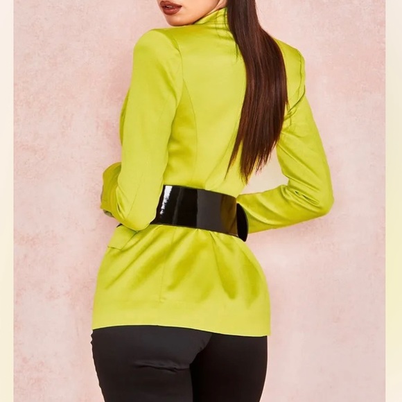 NO OFFERS: New NWOT HOCB Fionella Chartreuse Jacket Large - Picture 4 of 8